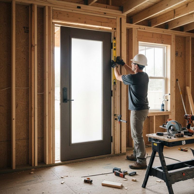 Mahogany Door Installation